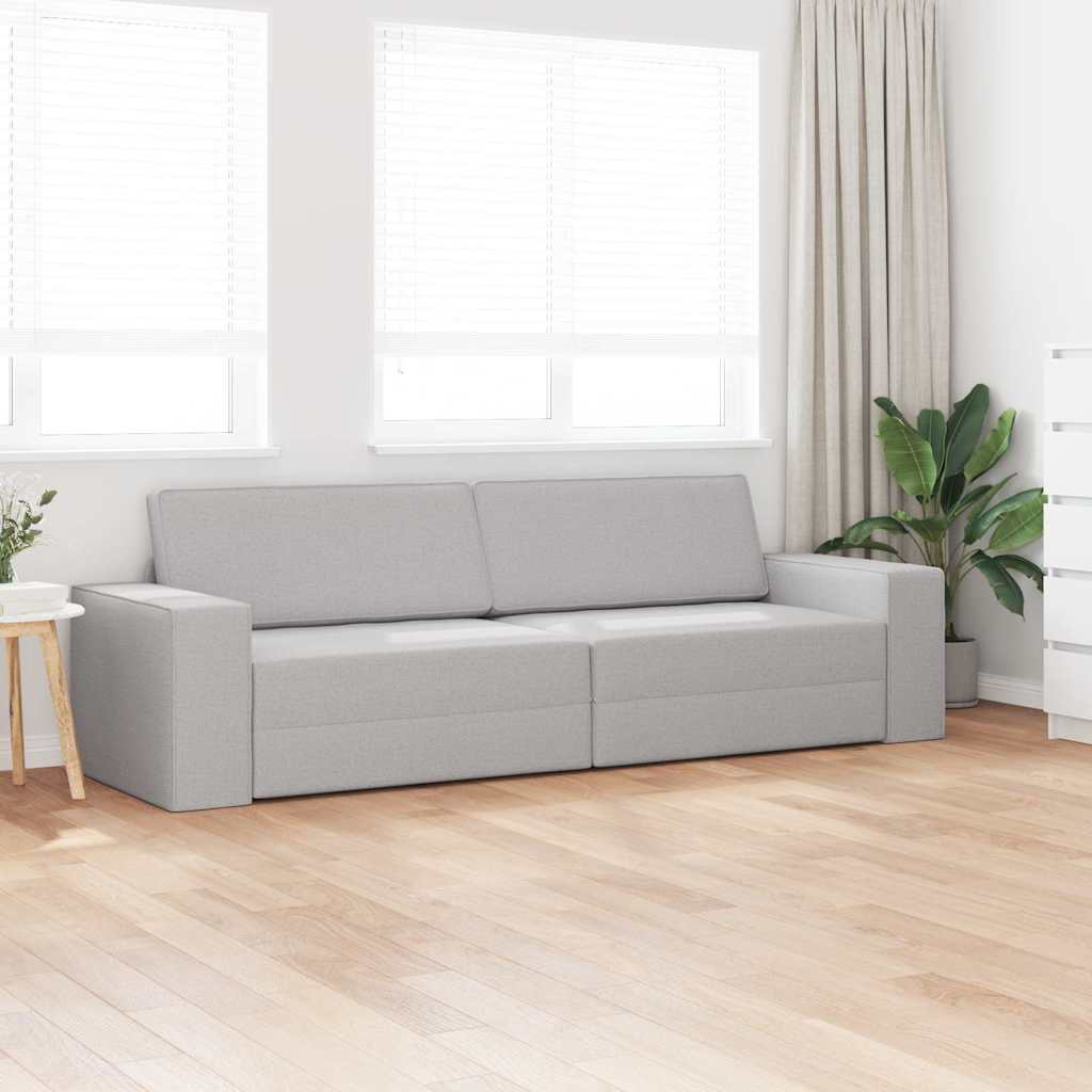 Floor Sofa Bed Cloud grey 245 x 78 x 77 cm Fabric